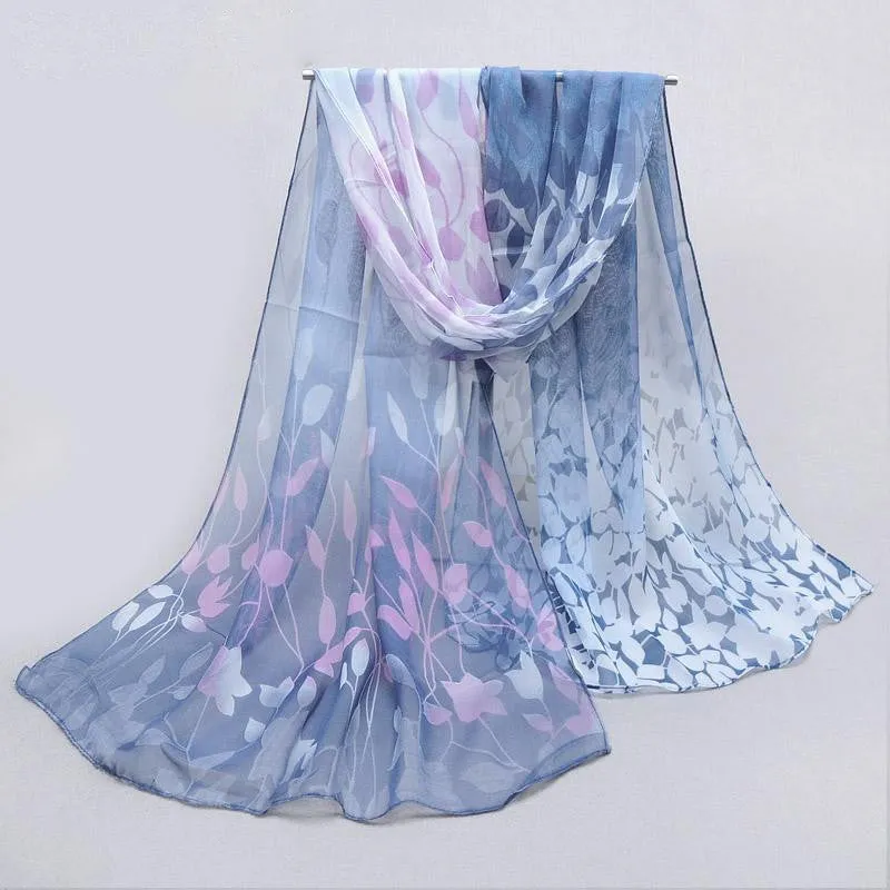 Fashion scarf women's scarf new design long shawl printed cape silk chiffon tippet muffler