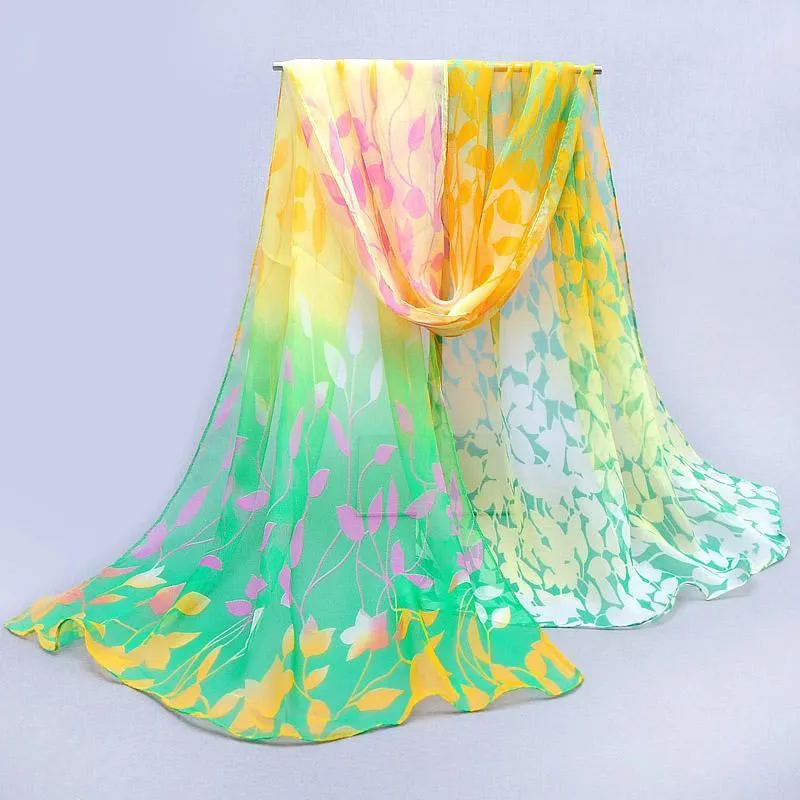 Fashion scarf women's scarf new design long shawl printed cape silk chiffon tippet muffler