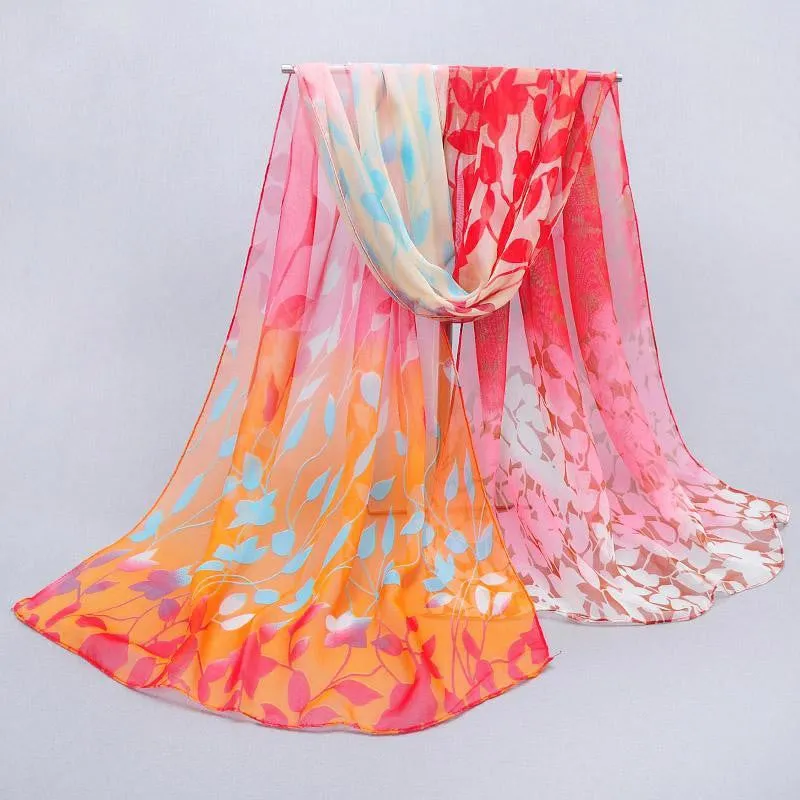 Fashion scarf women's scarf new design long shawl printed cape silk chiffon tippet muffler