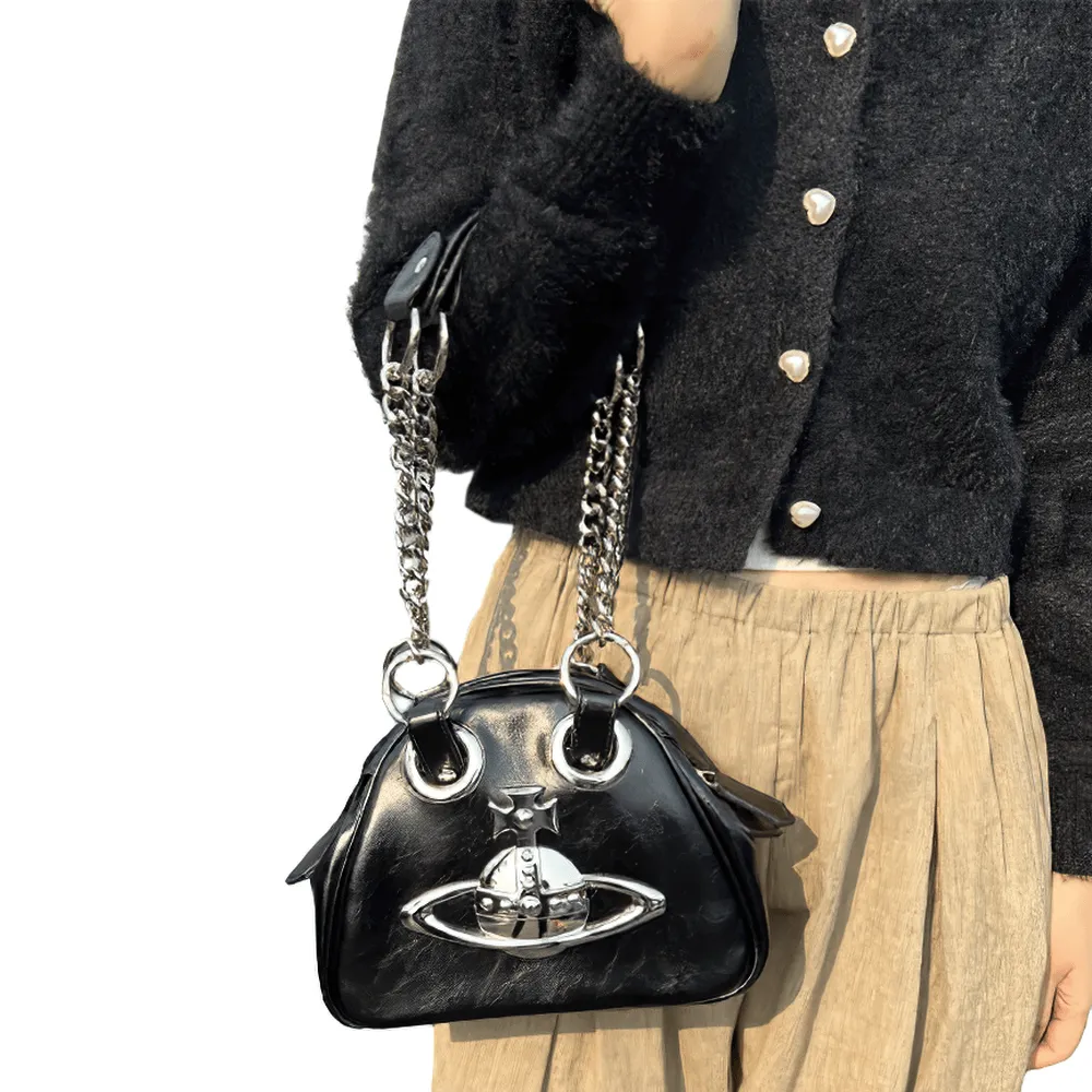 Fashion Women's Single Shoulder Bag with Chain in Punk Style