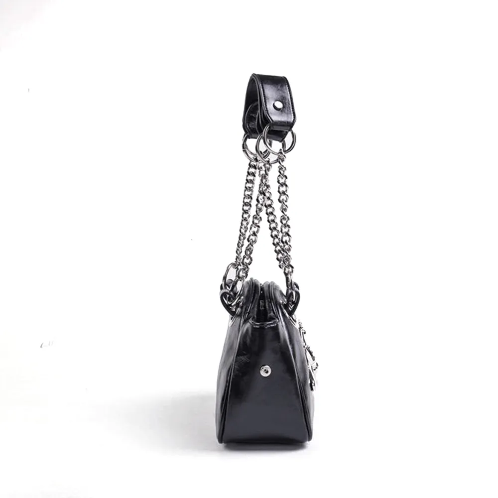 Fashion Women's Single Shoulder Bag with Chain in Punk Style