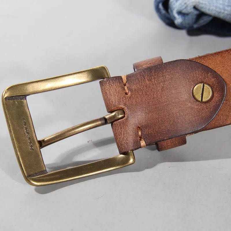 Funki Buys | Belts | Men's Vintage Handmade Rustic Leather Belt