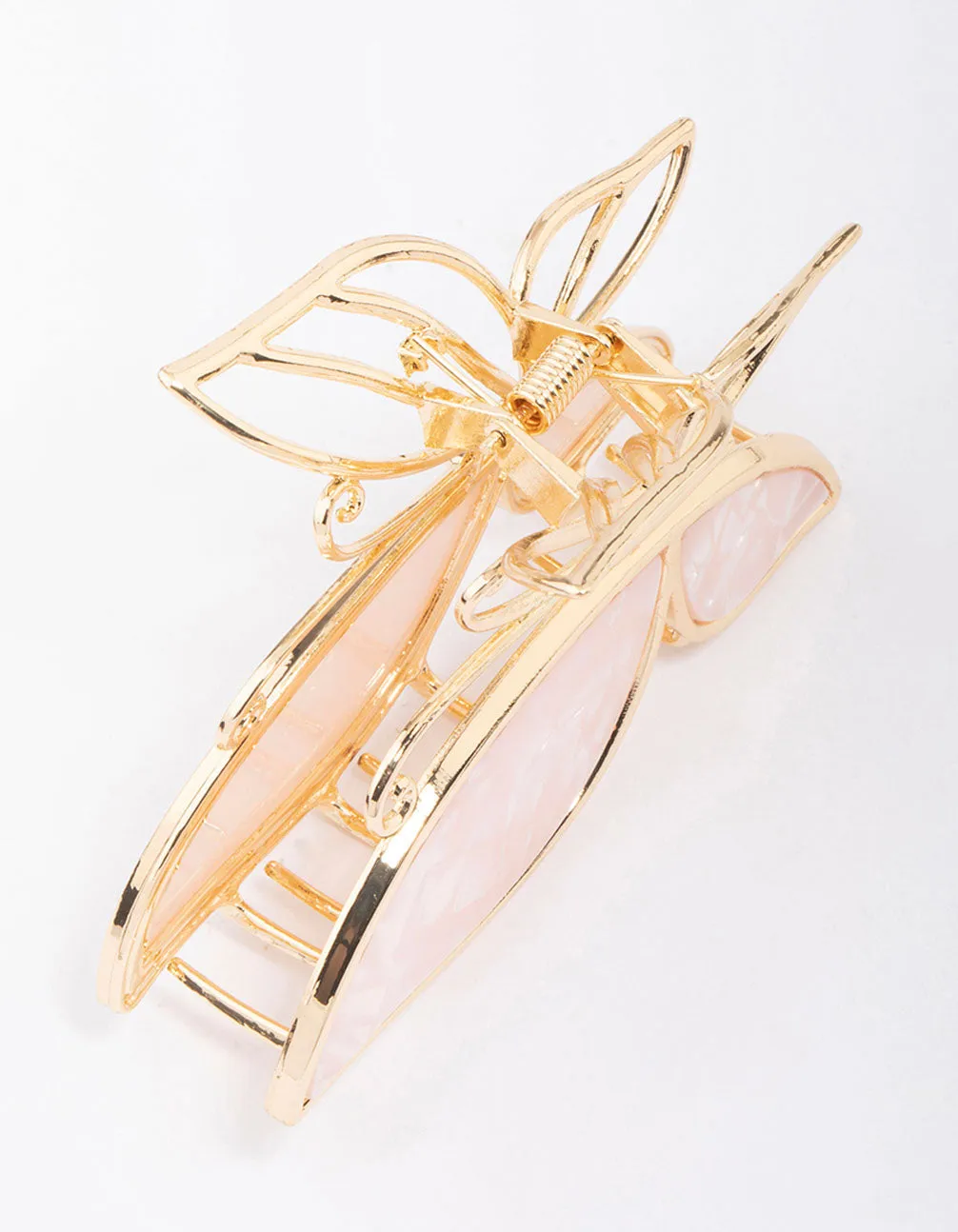 Gold Butterfly Acrylic Hair Claw Clip