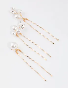 Gold Pearl Hair Pin Pack