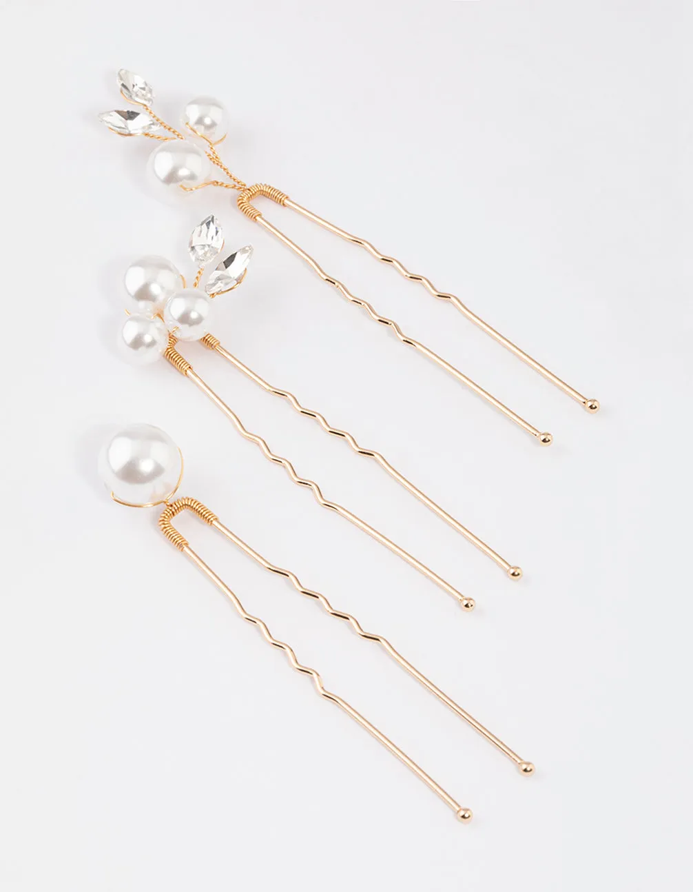 Gold Pearl Hair Pin Pack