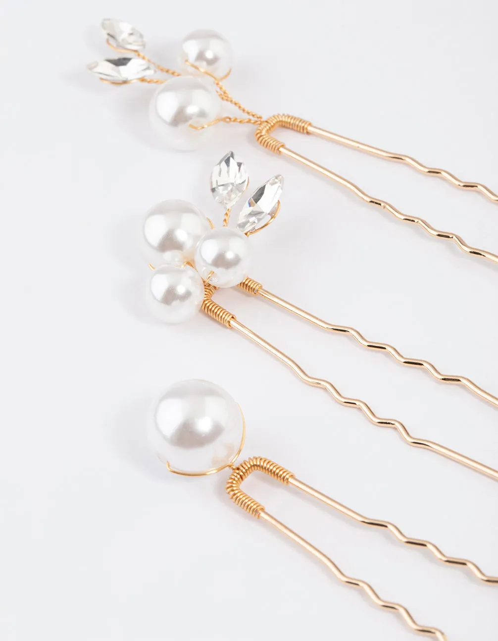 Gold Pearl Hair Pin Pack