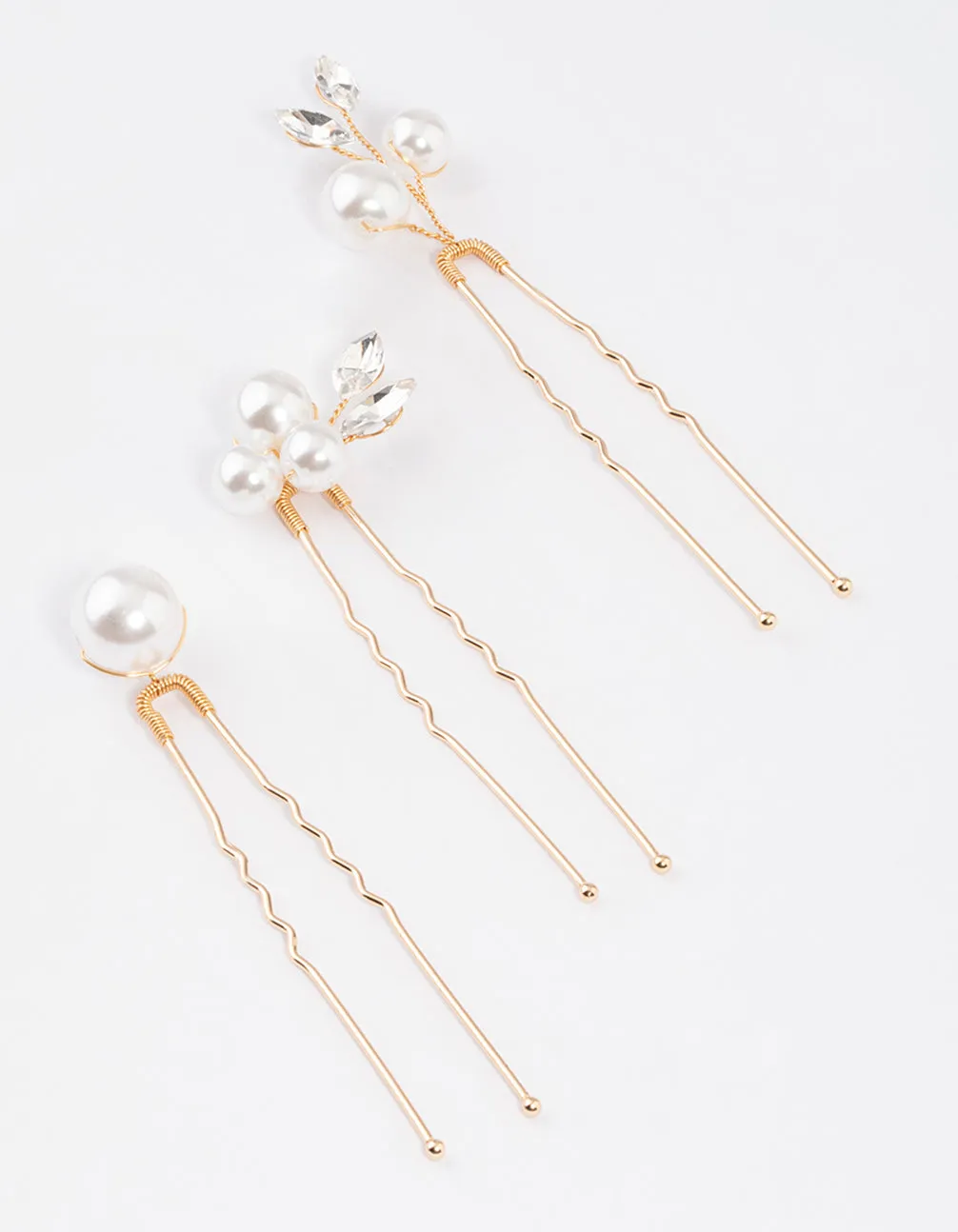 Gold Pearl Hair Pin Pack