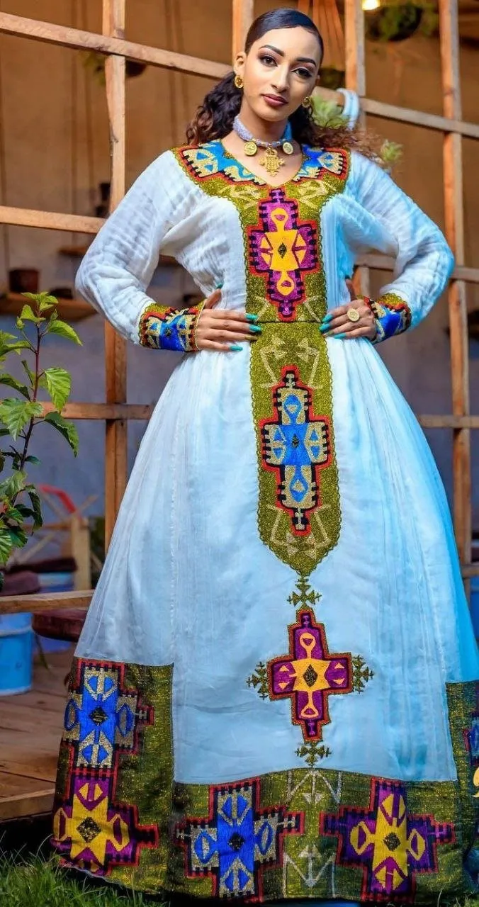 Gorgeous Habesha Dress Handwoven Ethiopian Dress Habesha Kemis Zuria Traditional Ethiopian Dress Eritrean Dress