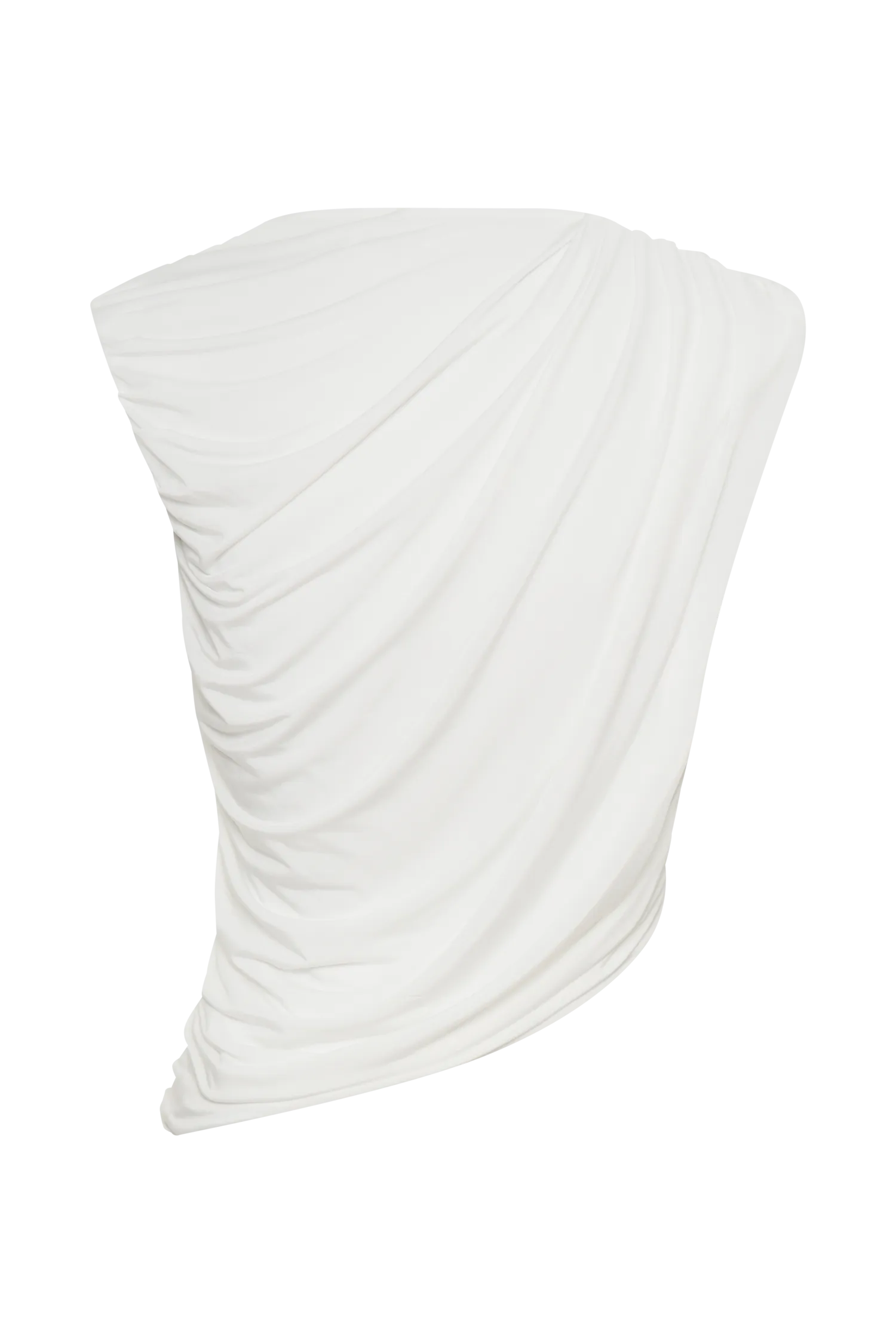 Griselda Draped Slinky Sleeveless Top - White