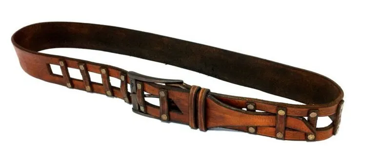 Handcrafted Leather Belts - Customizable Mens  Womens Wide  Fashionable Brown - Genuine Artisan Apparel