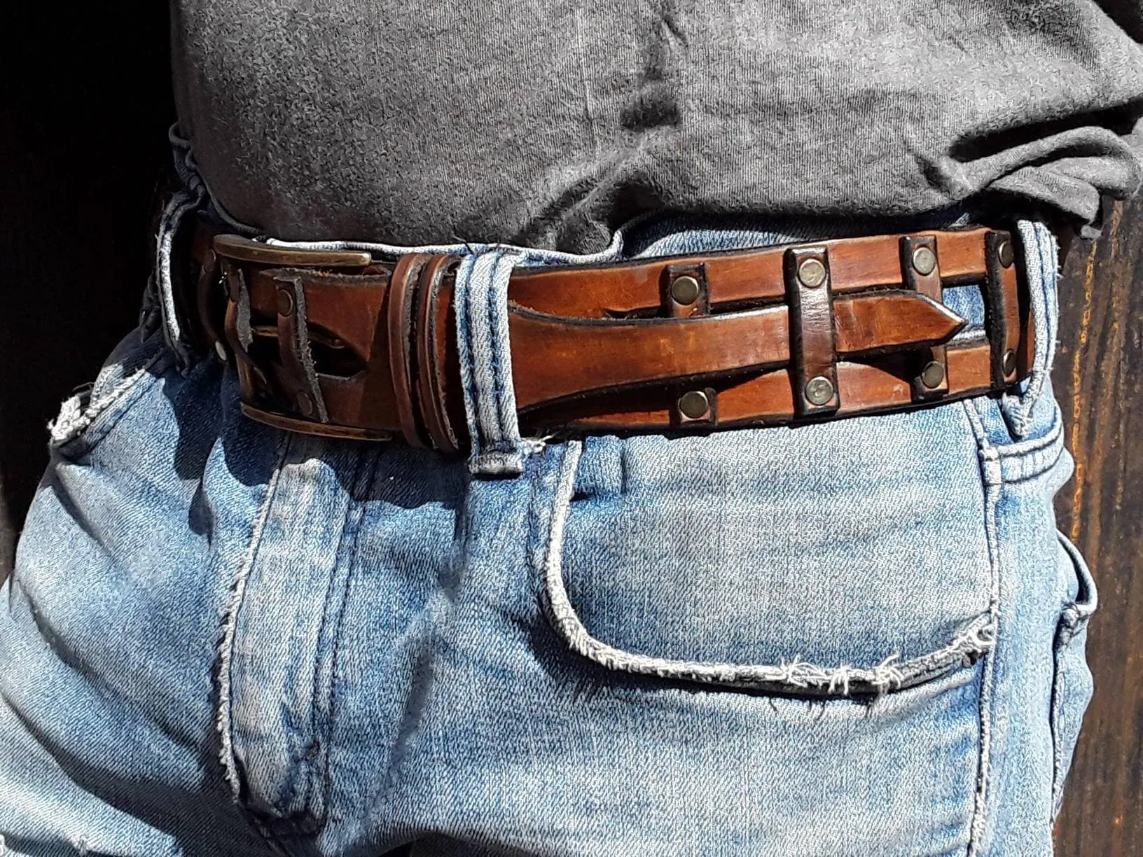 Handcrafted Leather Belts - Customizable Mens  Womens Wide  Fashionable Brown - Genuine Artisan Apparel