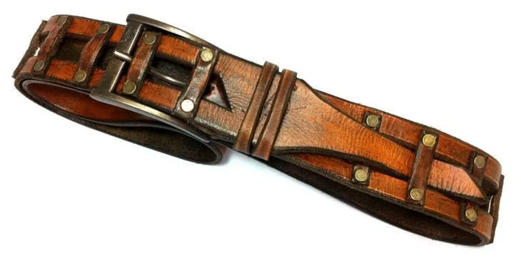 Handcrafted Leather Belts - Customizable Mens  Womens Wide  Fashionable Brown - Genuine Artisan Apparel