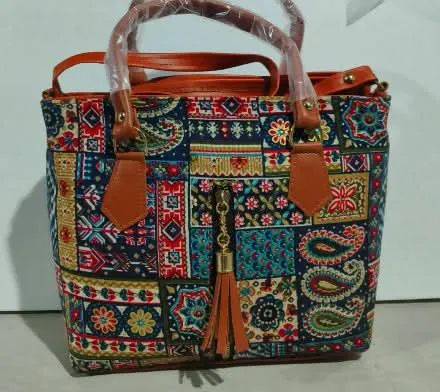 Handled Printed Shopping Bag for women