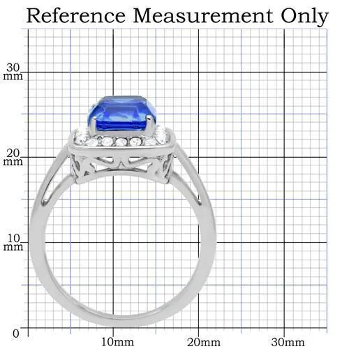 High polished (no plating) Stainless Steel Ring with Top Grade Crystal in Sapphire for Women Style TK178