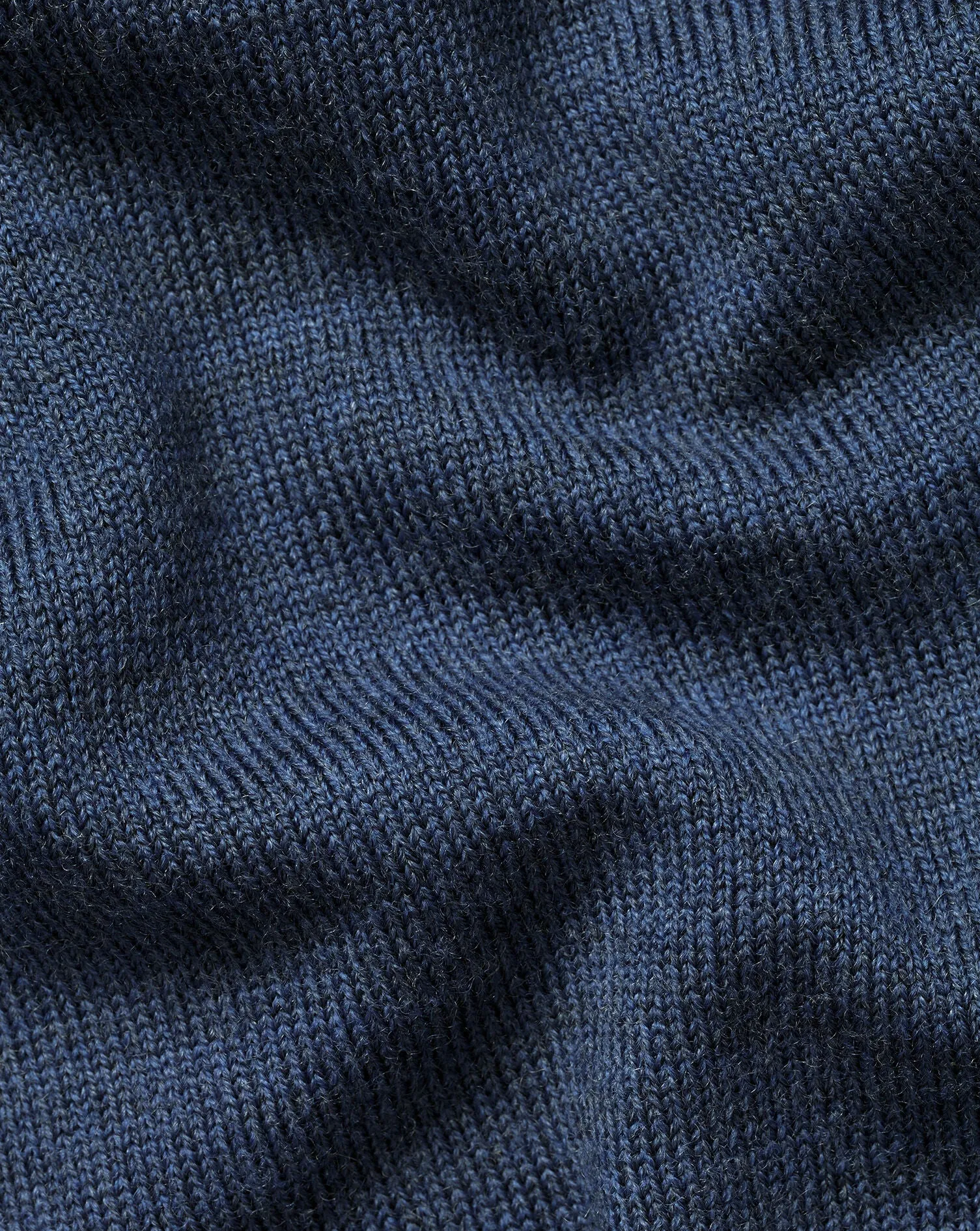 Indigo Blue Melange Pure Merino V Neck Jumper