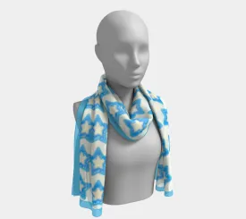 Insook Hwang's Art_Scarves_Long_Stars_blue#2(cream)