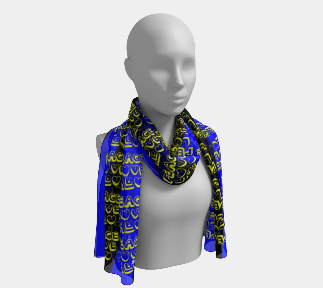 Insook Hwang's Art_Scarves_Love&Peace_Black_blue