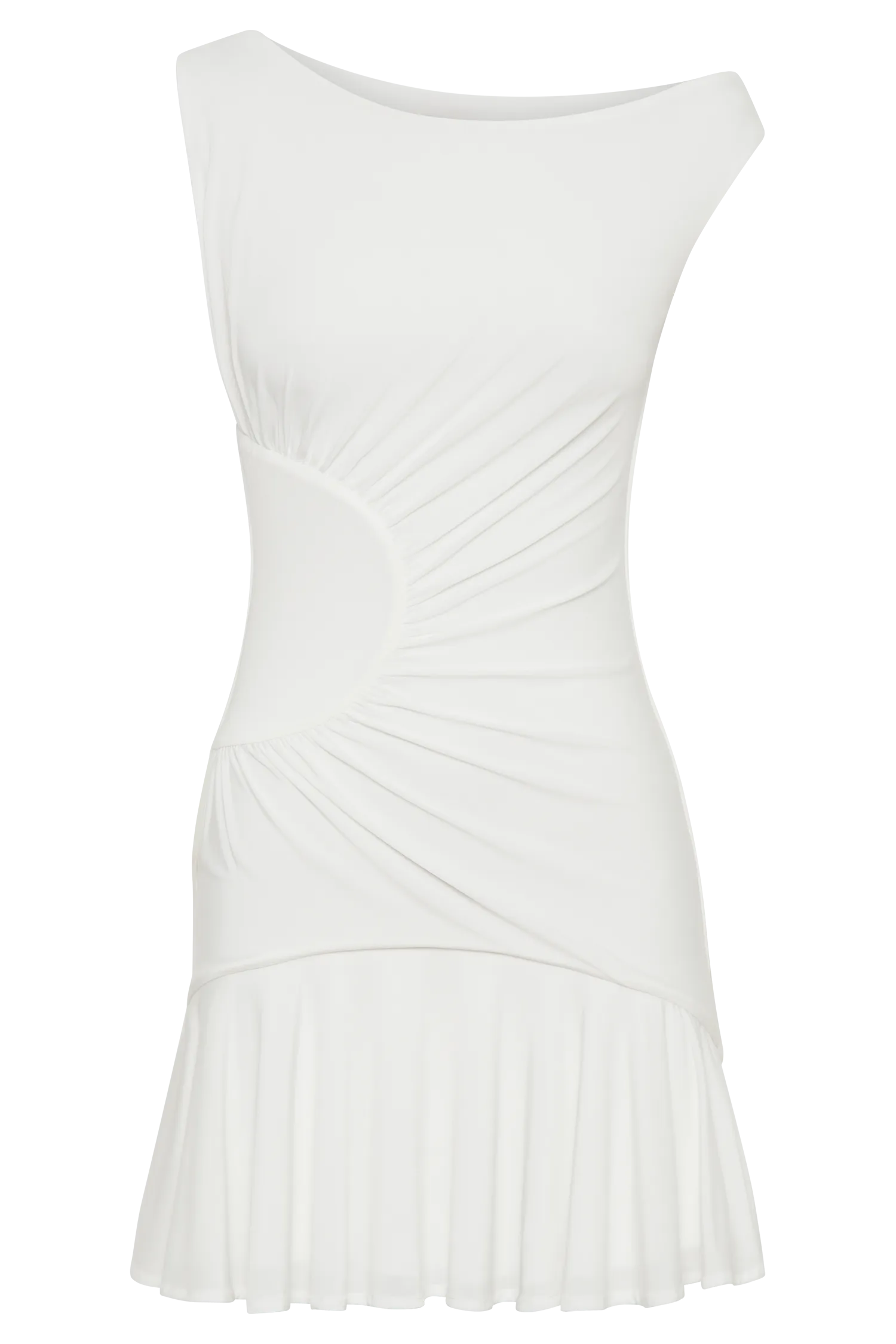 Irving Off Shoulder Slinky Mini Dress - Ivory