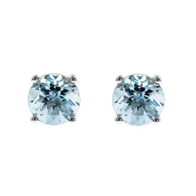 Jaycee 14K White Gold Round-Cut Brazilian Aquamarine Earring