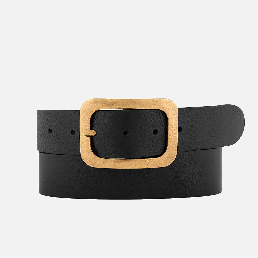 Jodi | Statement Buckle Classic Leather Belt