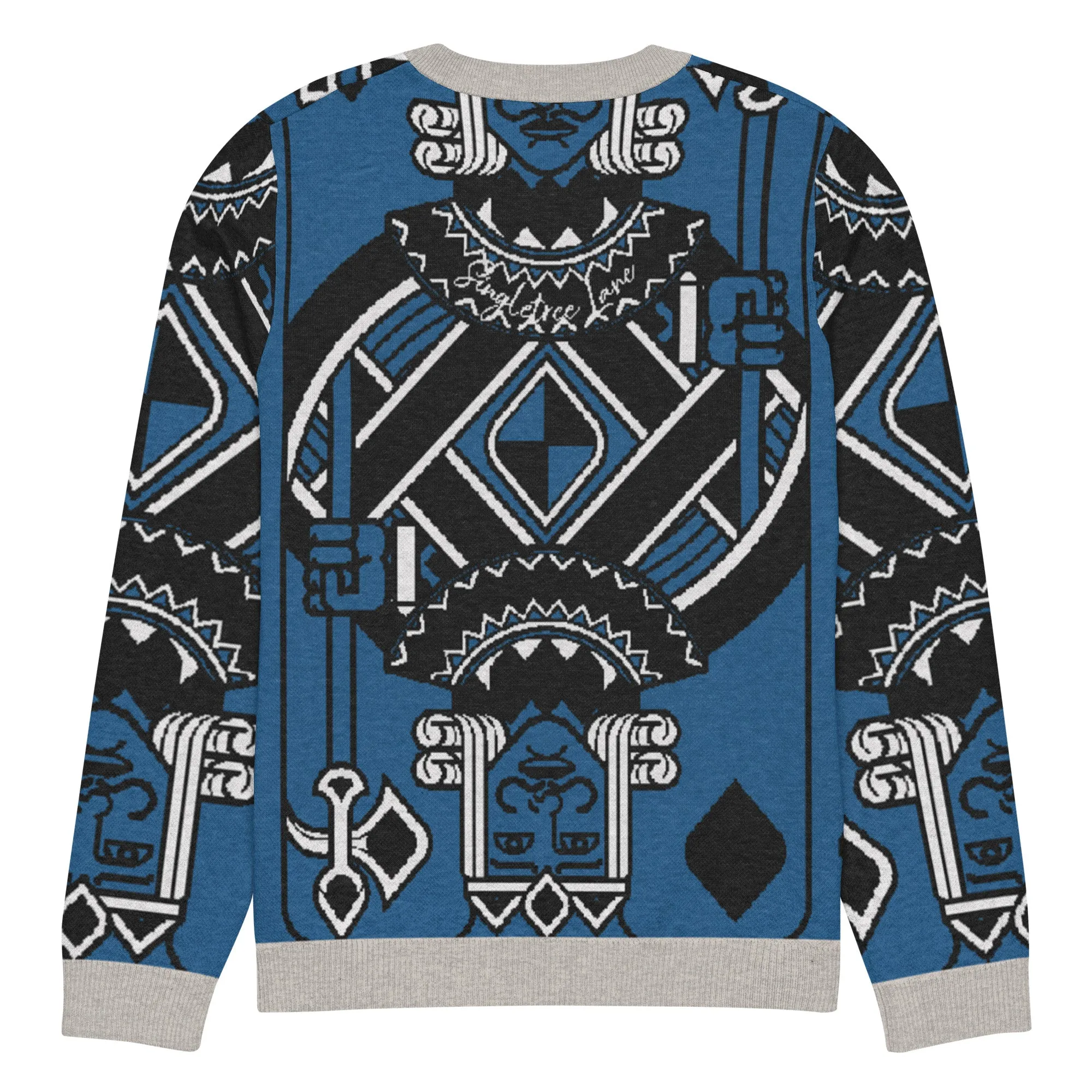 King of Diamonds in Blue Knitted Crewneck Sweater