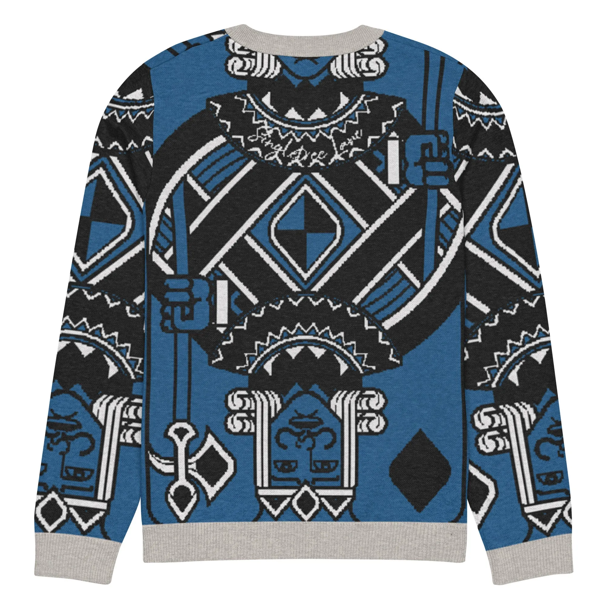 King of Diamonds in Blue Knitted Crewneck Sweater