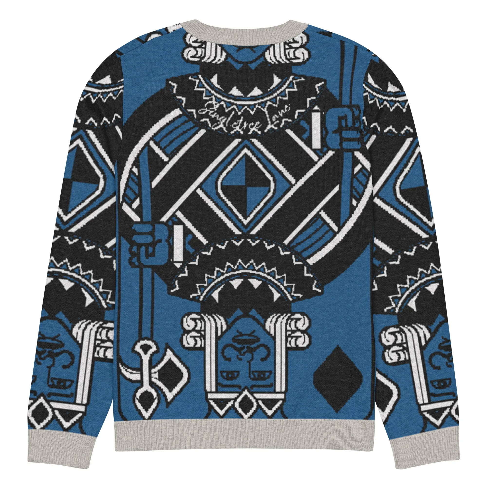 King of Diamonds in Blue Knitted Crewneck Sweater