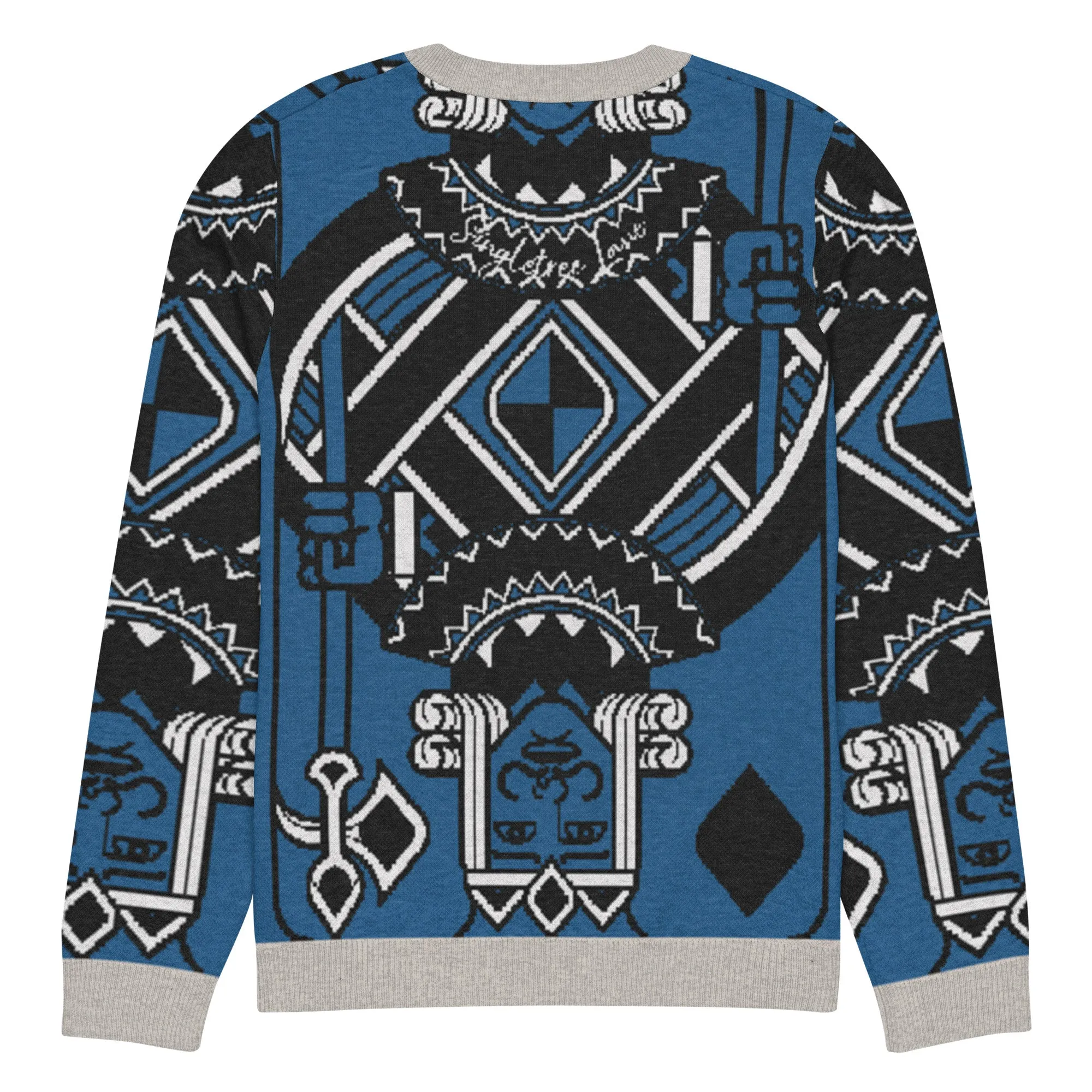 King of Diamonds in Blue Knitted Crewneck Sweater