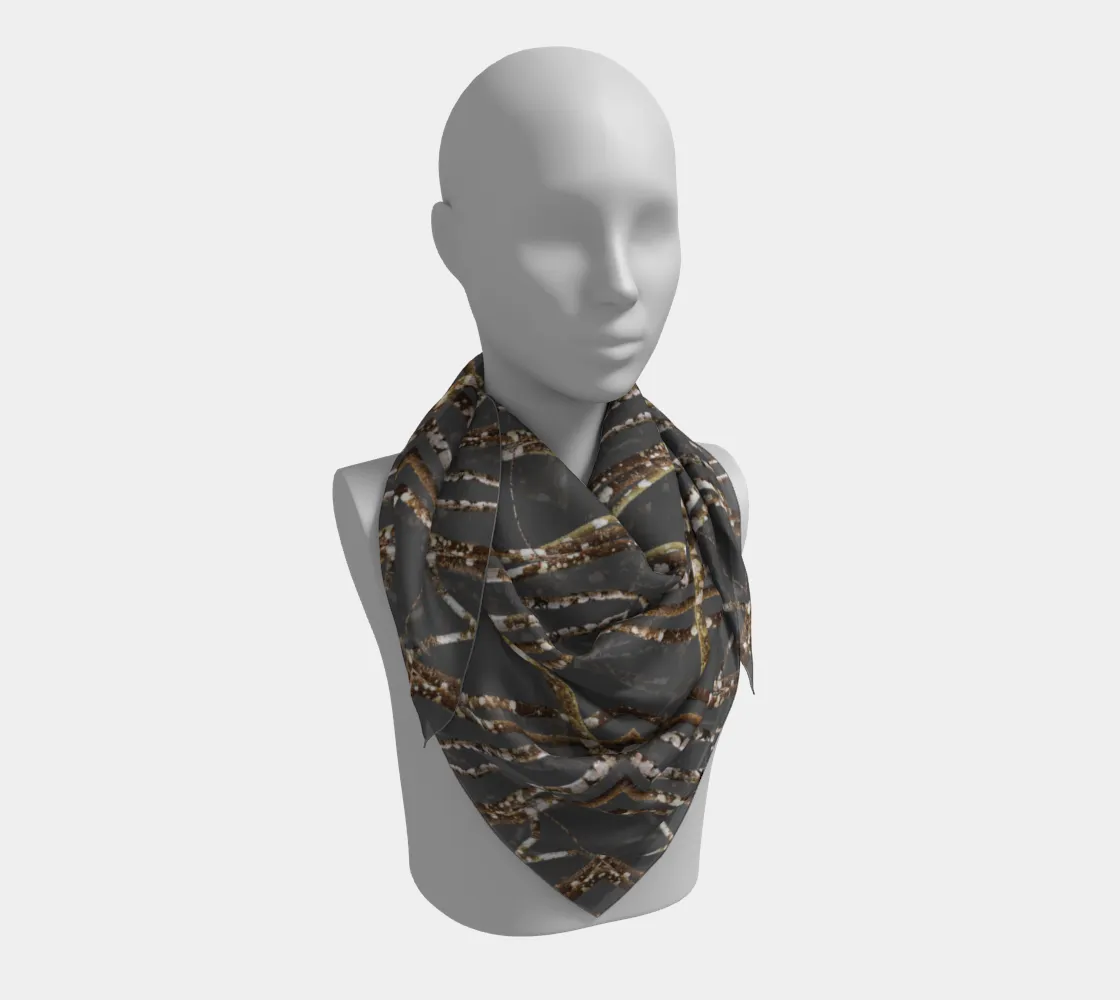 Lichen Logs Grey Square Scarf