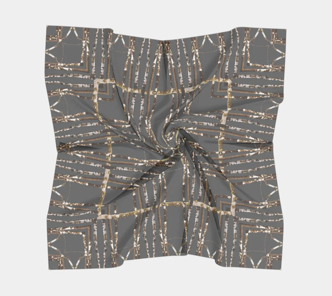 Lichen Logs Grey Square Scarf