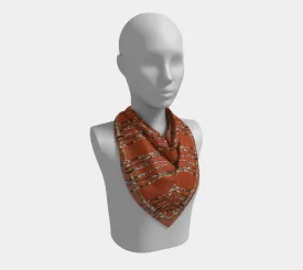 Lichen Logs Red Square Scarf