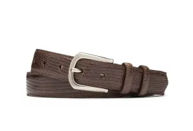 Lizard Belt with Round Nickel Buckle