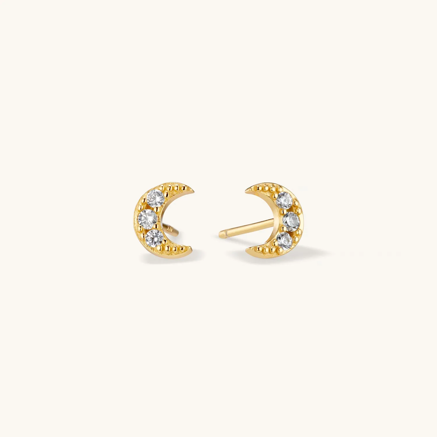 Luna Crystal Stud Earring in Gold