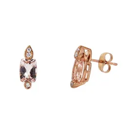 Magdalena 10K Rose Gold Cushion-Cut Madagascar Morganite Earring