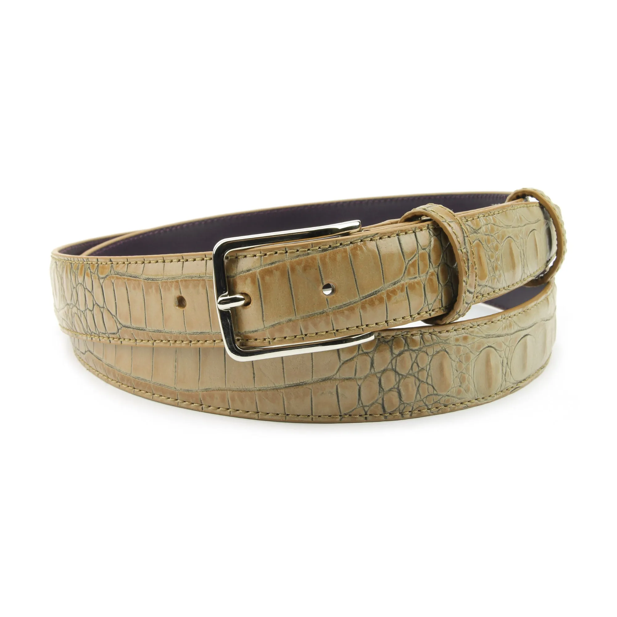 Magic Mushroom Mock Croc Narrow Belt