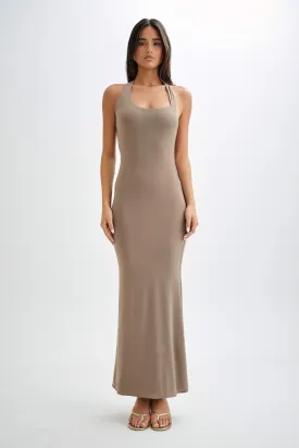 Marianne Asymmetrical Slinky Maxi Dress - Coco