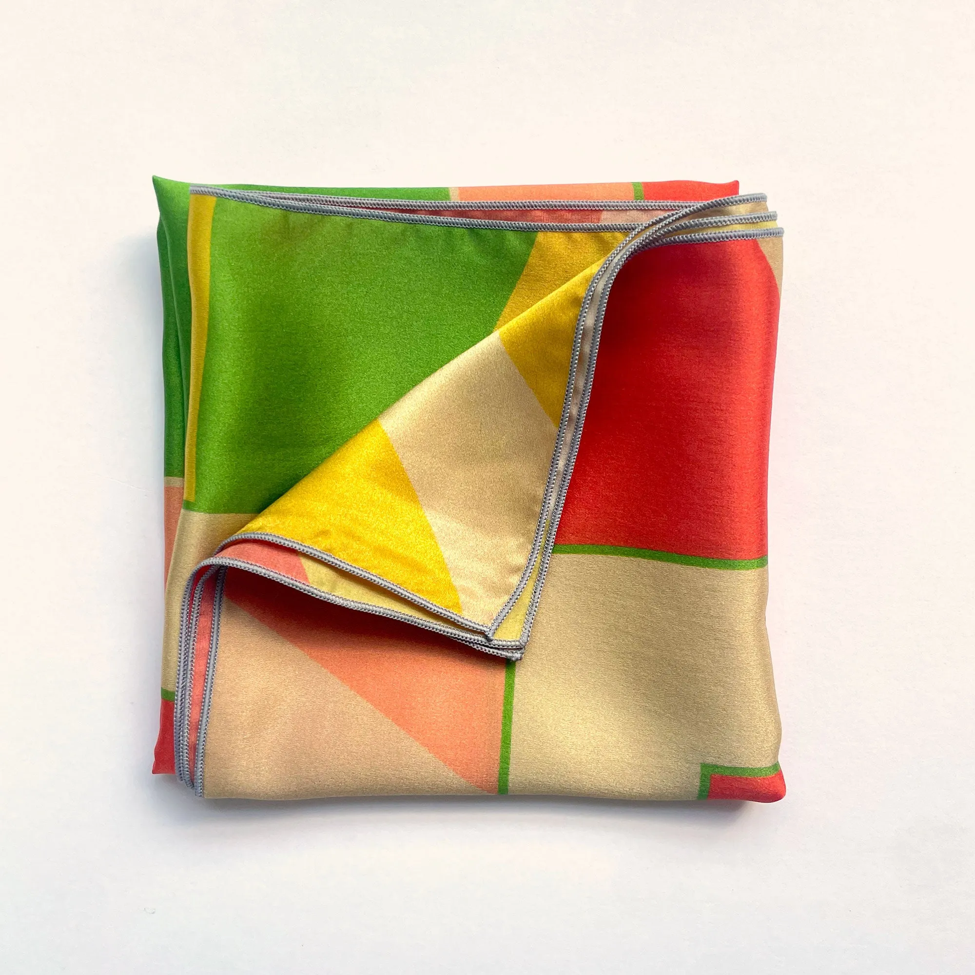 Melrose - Sunny, geometric square silk scarf