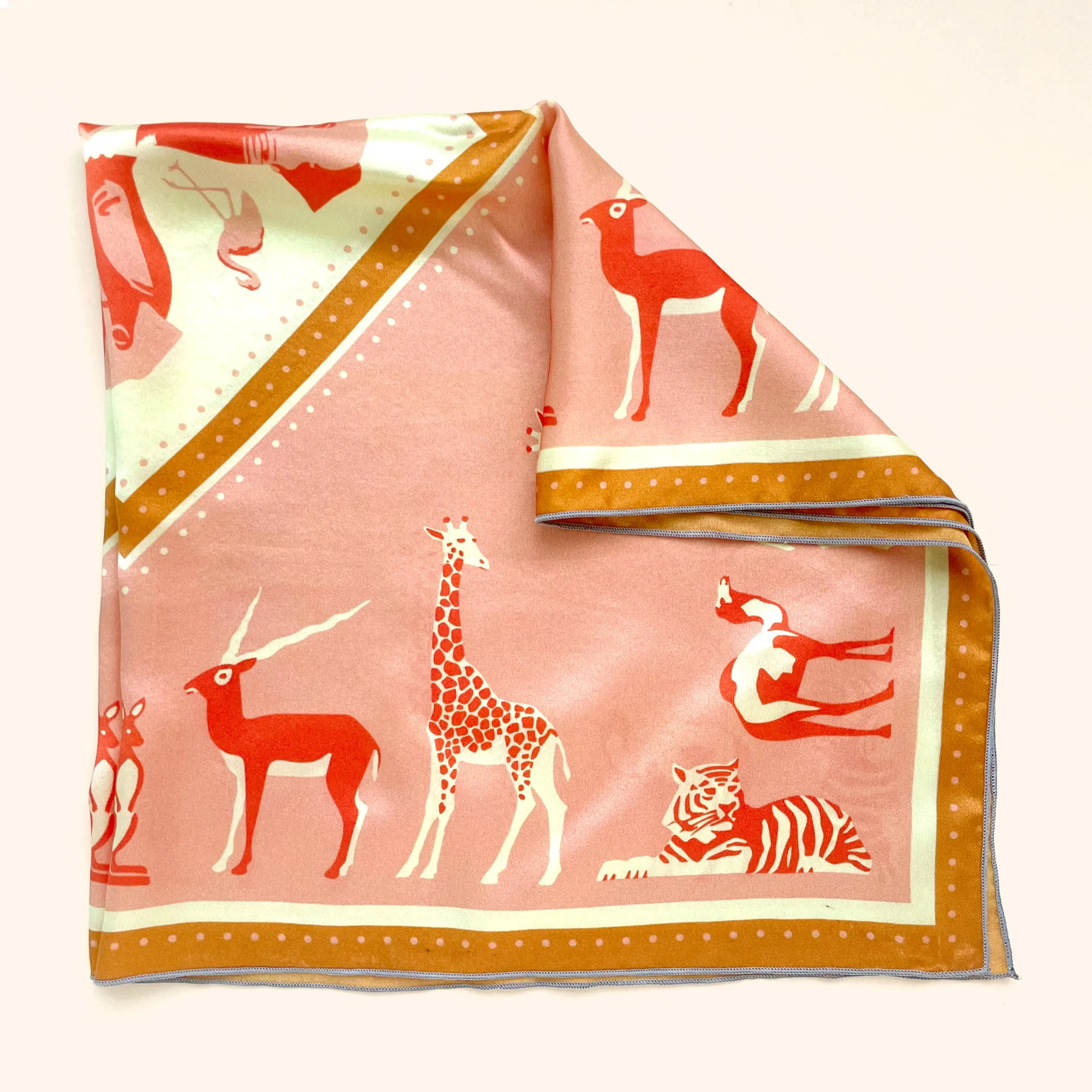 Menagerie - Silk bandana with giraffes, elephants and other lovely animals