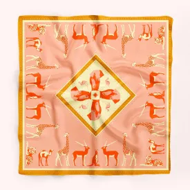 Menagerie - Silk bandana with giraffes, elephants and other lovely animals