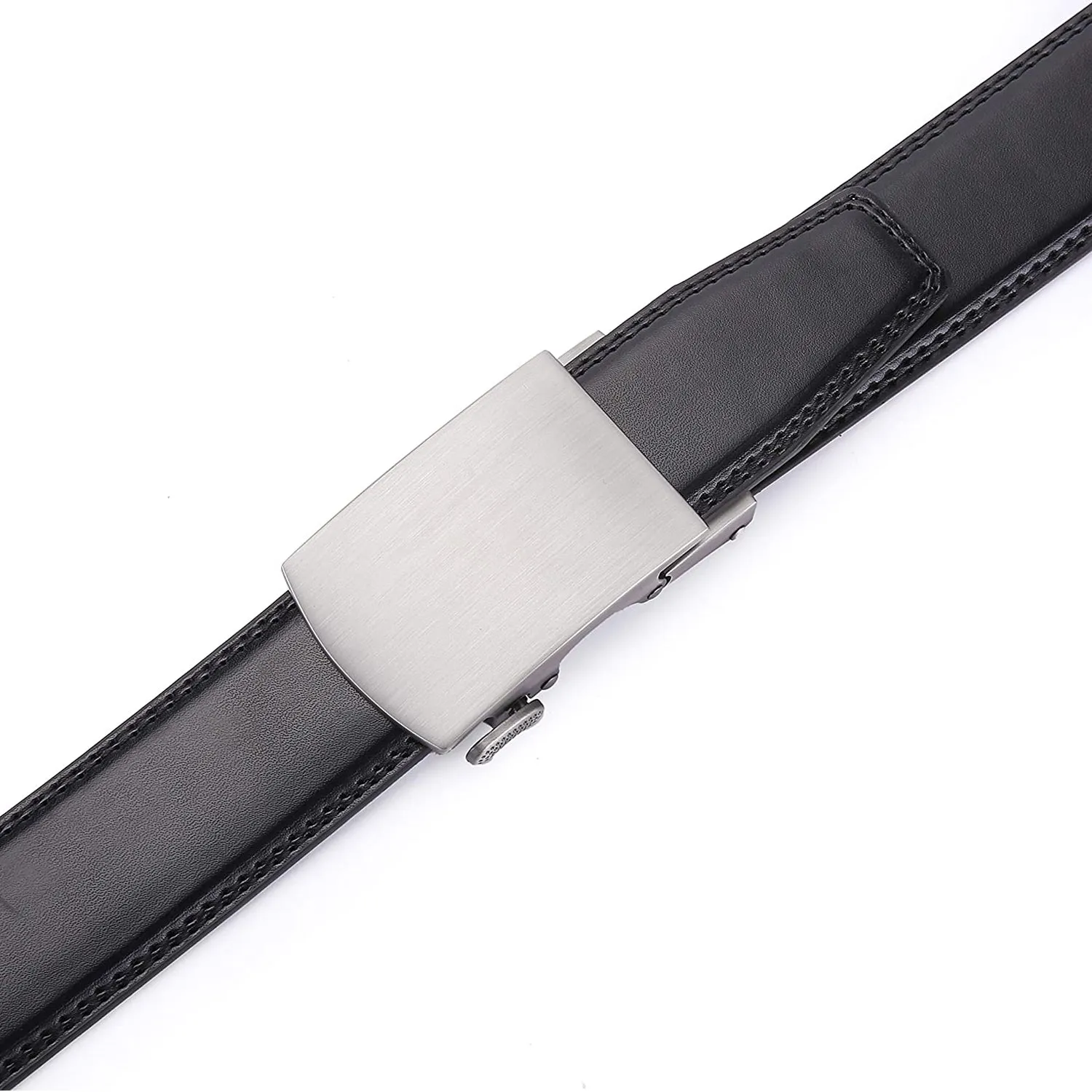 Mens Premium Leather Ratchet  Belt | 1.5” Wide | Loop - Deep Charcoal