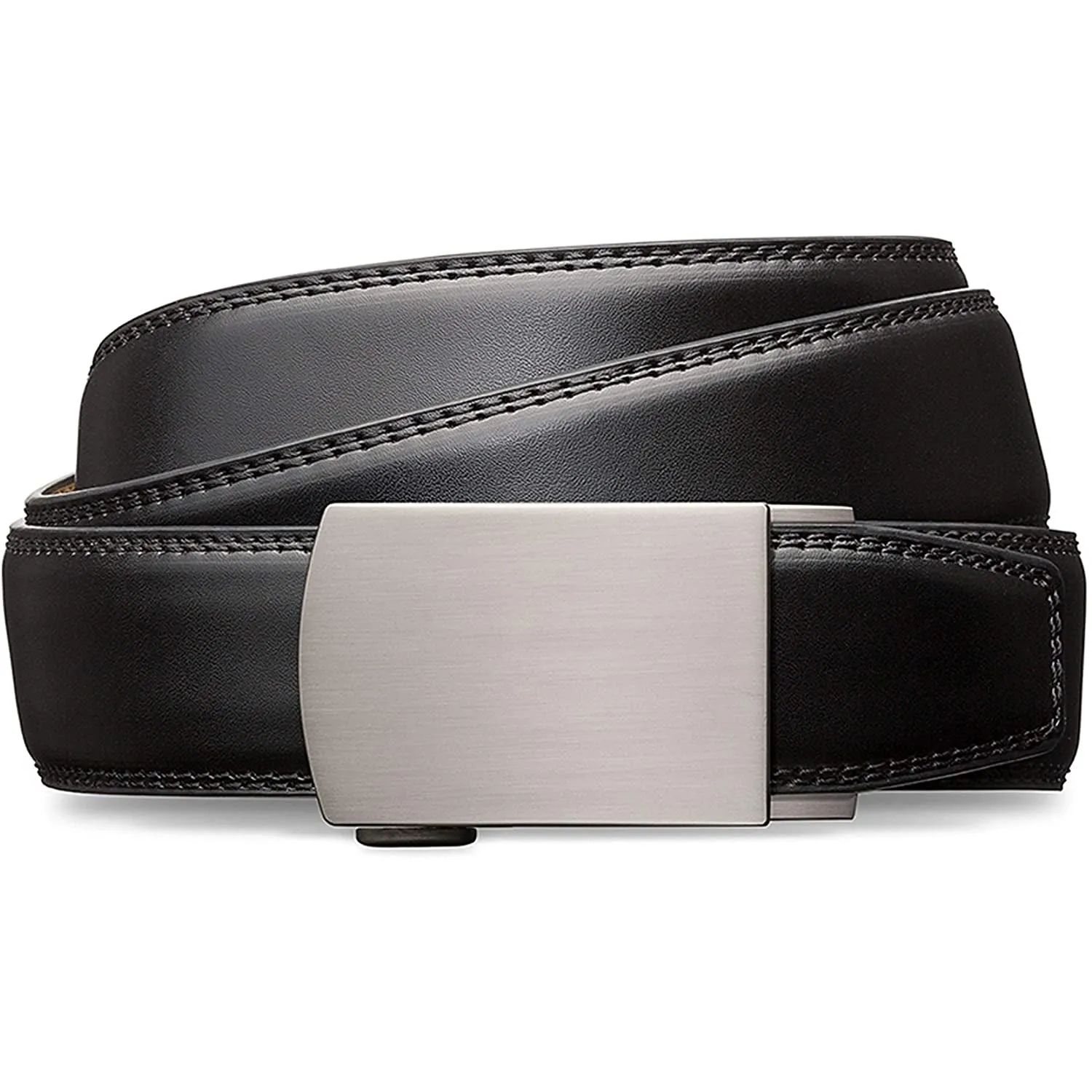 Mens Premium Leather Ratchet  Belt | 1.5” Wide | Loop - Deep Charcoal