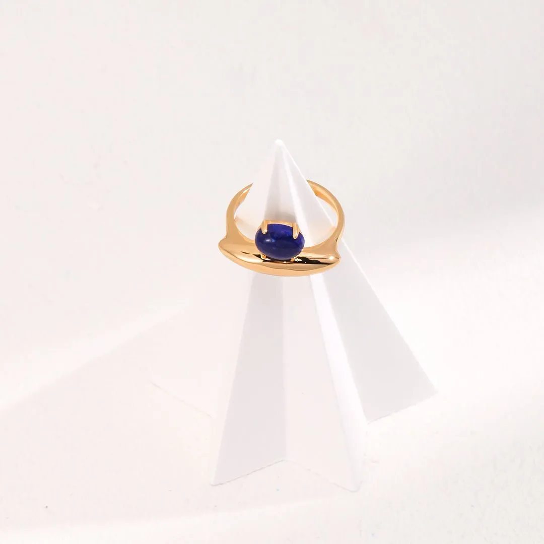 Minimalist Sterling Silver Lapis Lazuli Ring