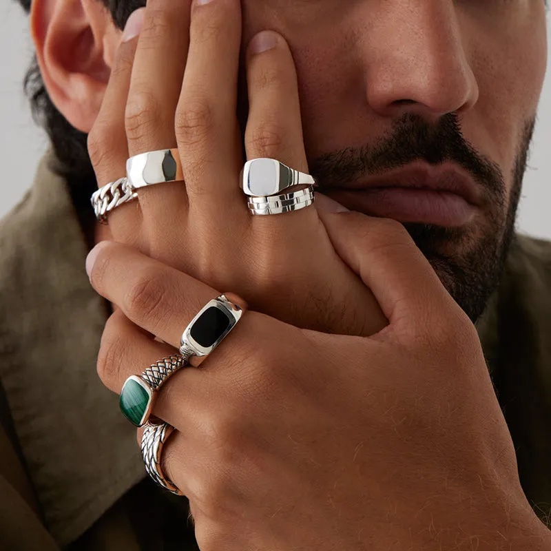 NAVIGATOR MALACHITE MENS RING