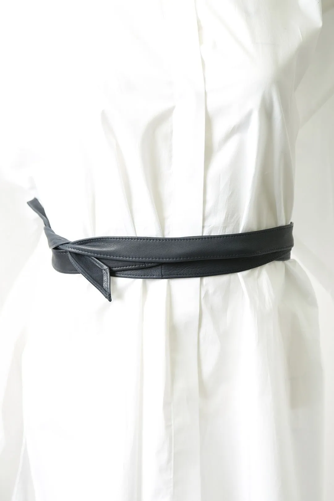 NIA NARROW TIE BELT IN FINE ITALIAN LEATHER