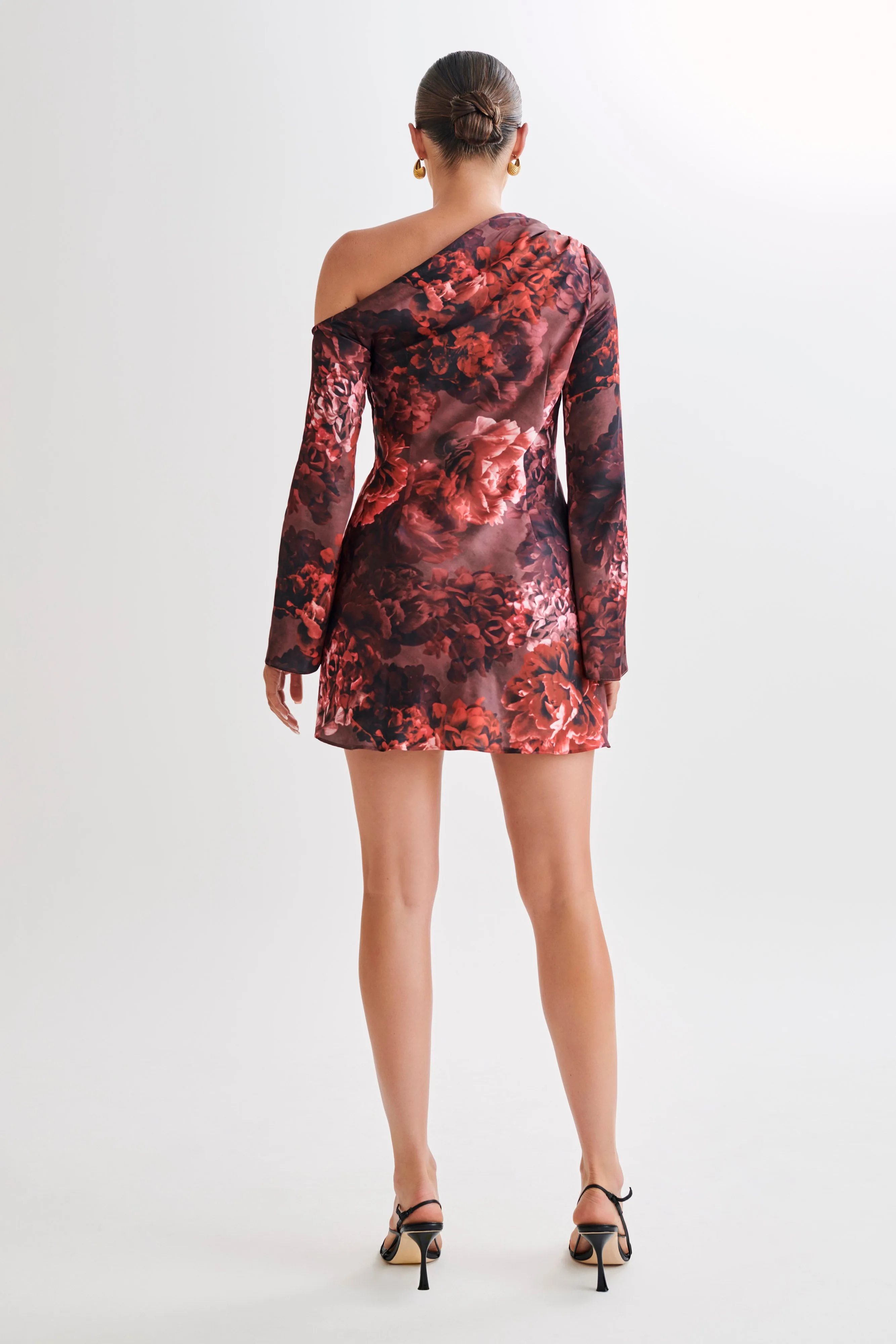 Nikita Long Sleeve Mini Dress - Peony Print