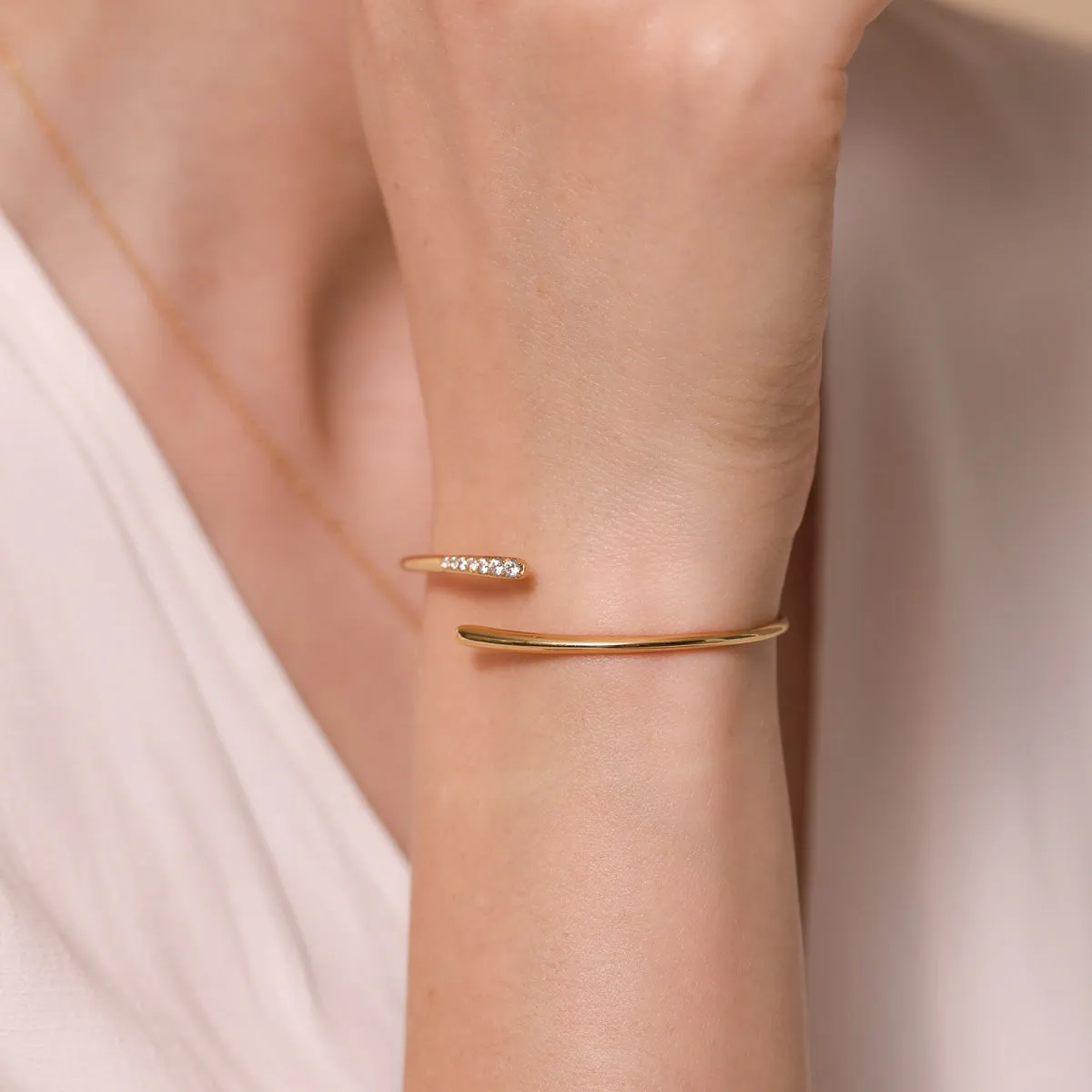 Orbit Crystal Cuff in Gold