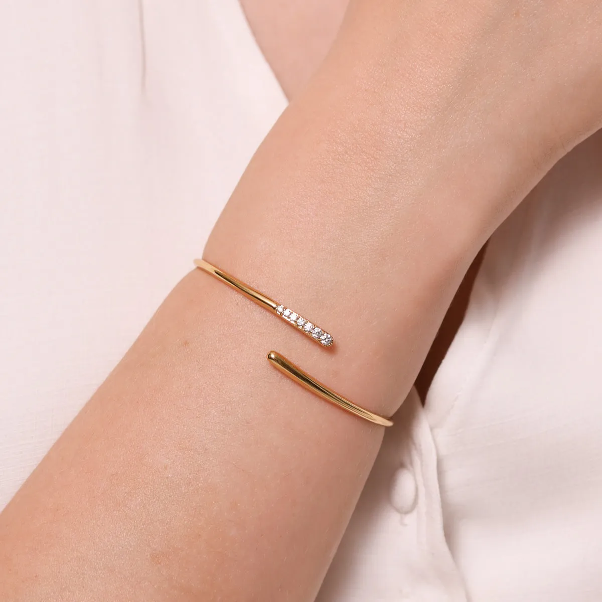 Orbit Crystal Cuff in Gold