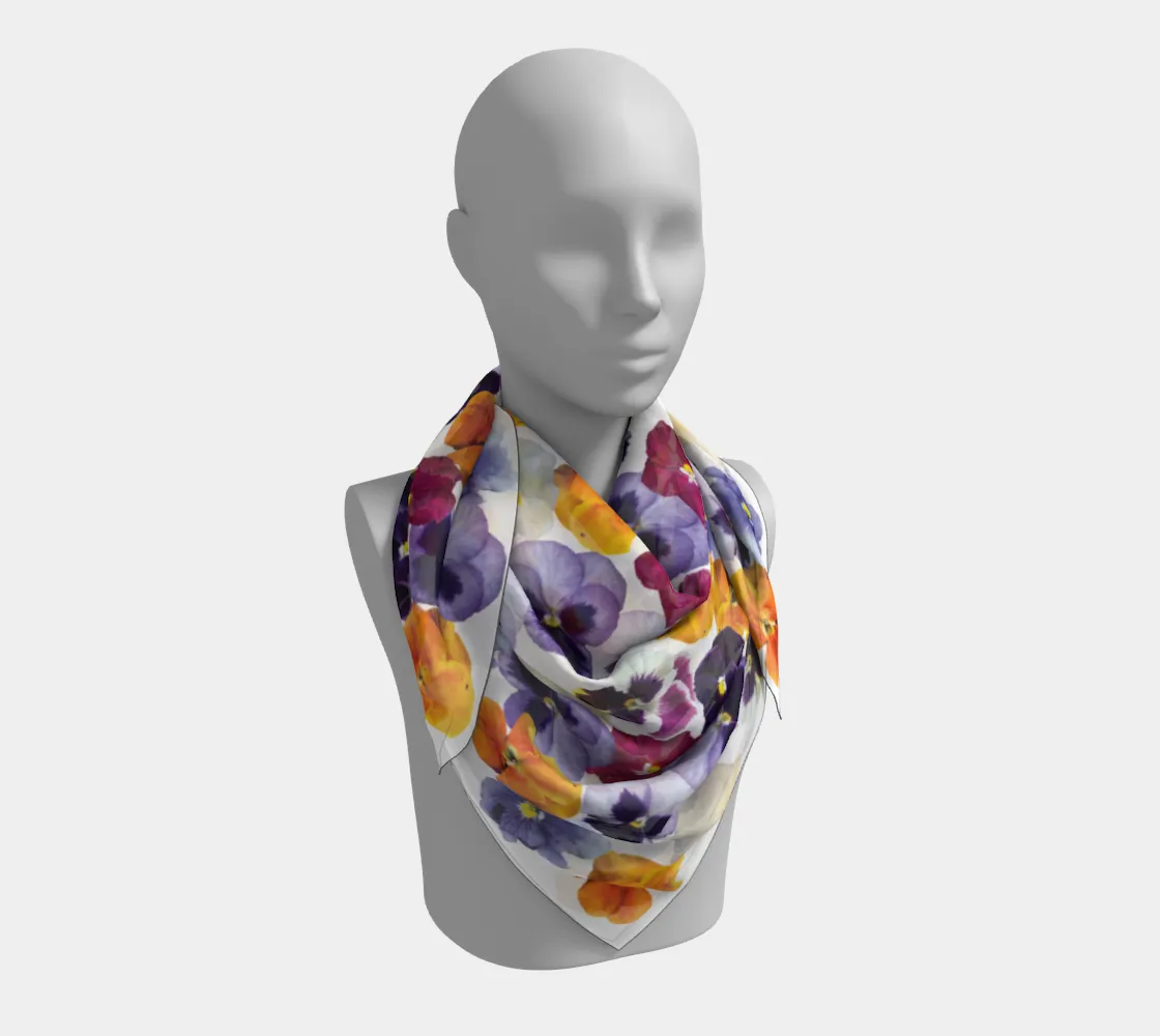 Pansy Face Square Scarf