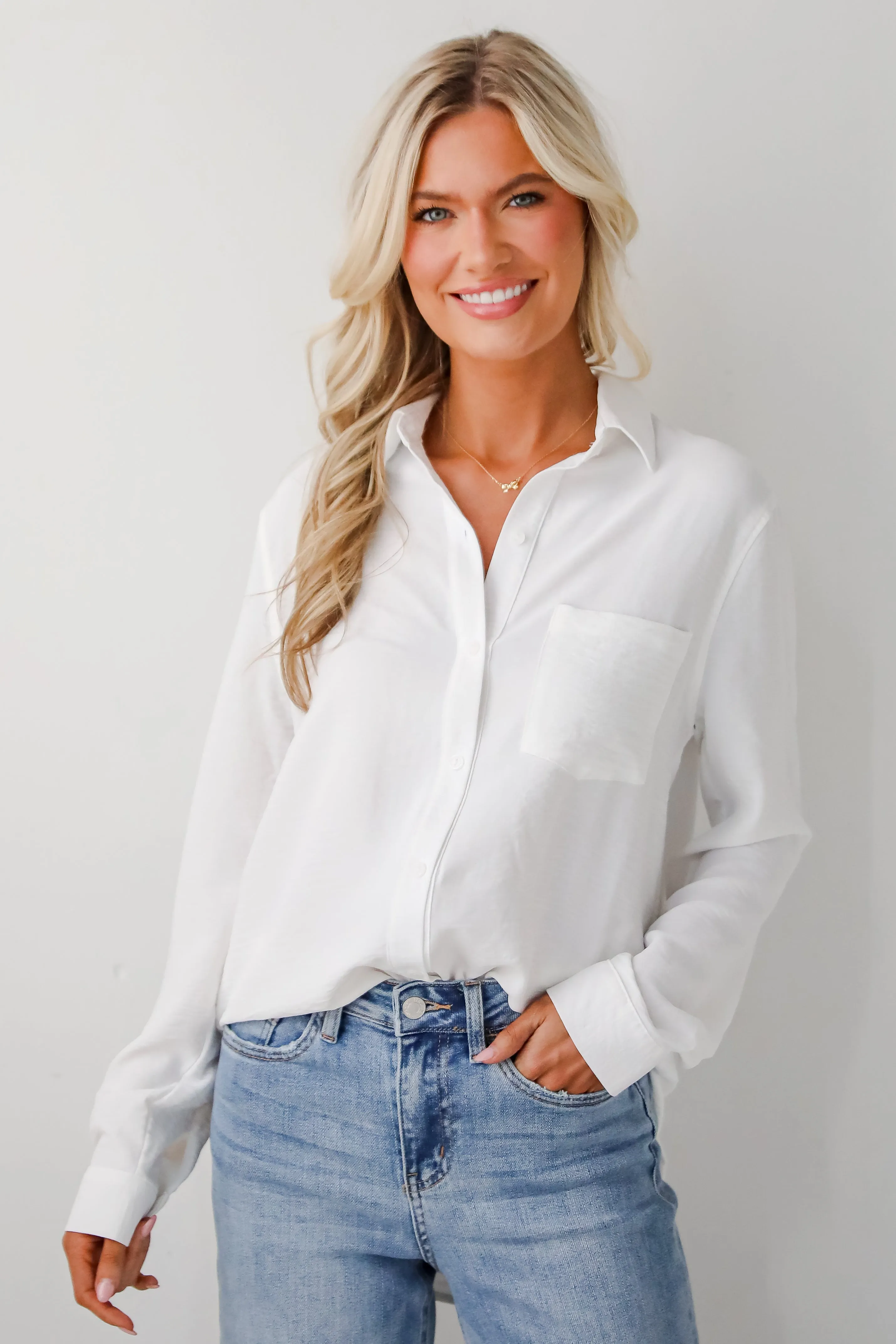 Perfected Sophistication Button-Up Blouse - DOORBUSTER