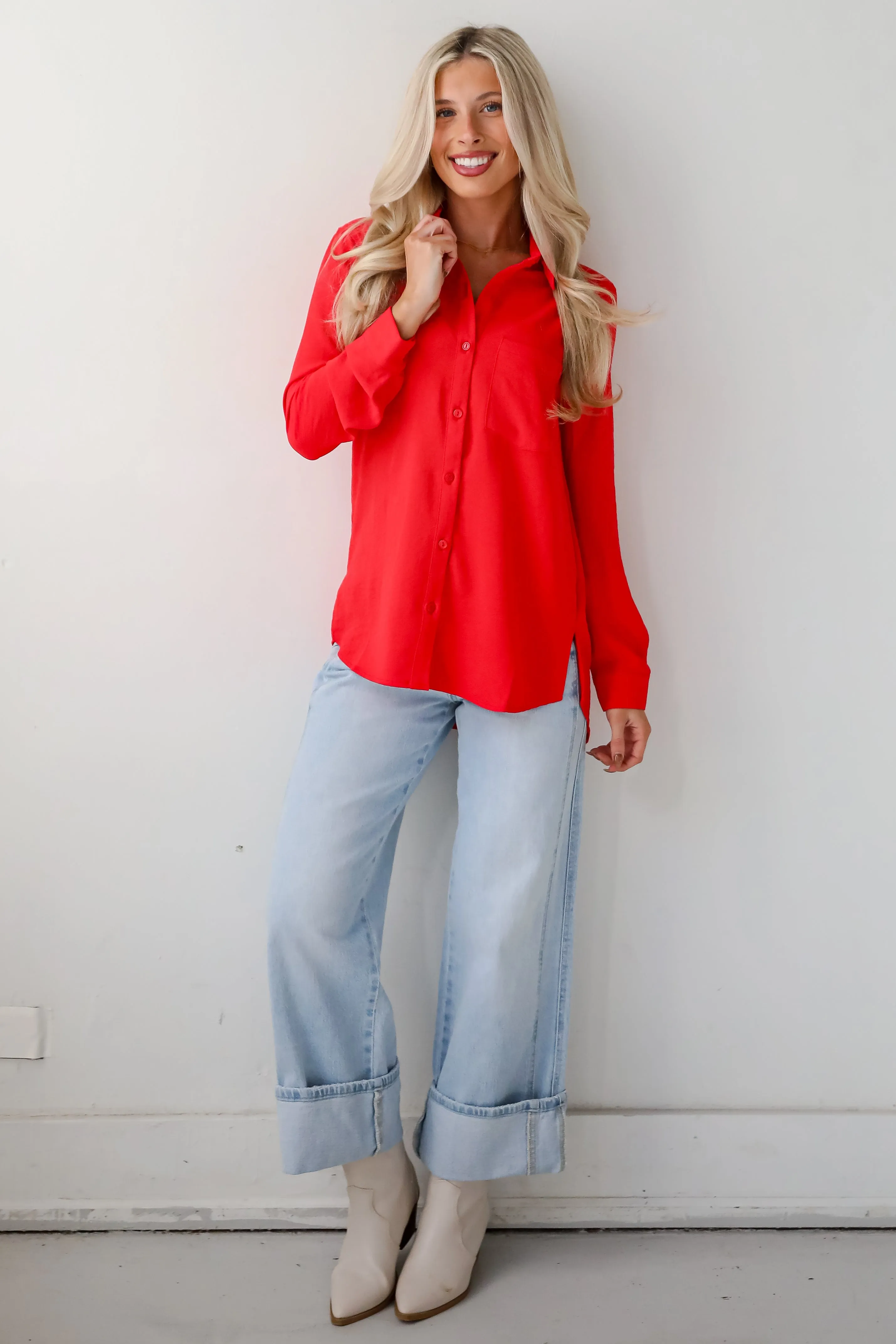 Perfected Sophistication Button-Up Blouse - DOORBUSTER